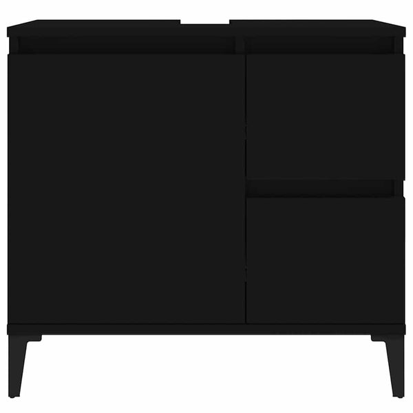 Schwarzer Badezimmerschrank Marituta 65x33x60cm (Holz)
