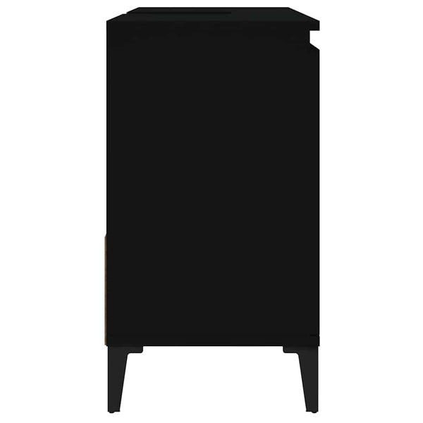 Schwarzer Badezimmerschrank Marituta 65x33x60cm (Holz)