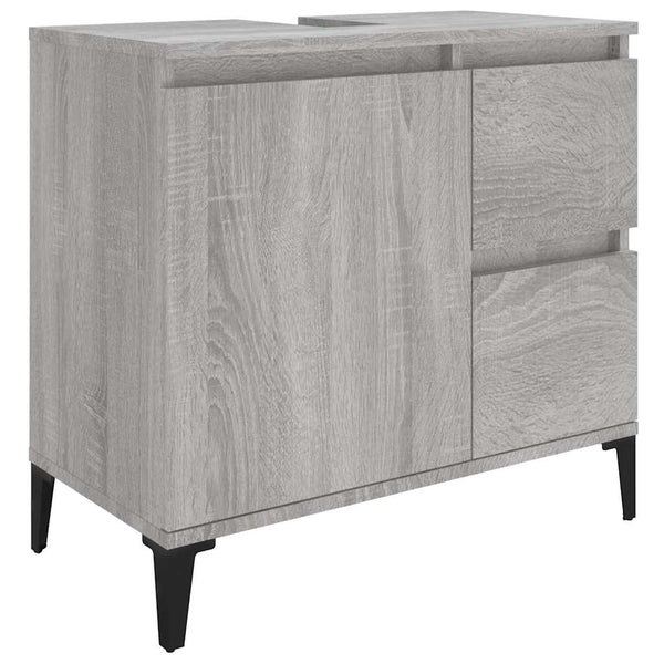 Grauer Badezimmerschrank Marituta 65x33x60cm (Holz)