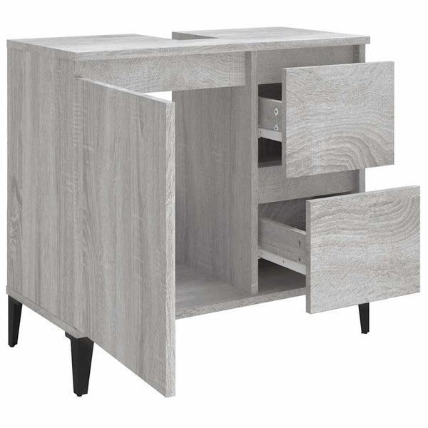 Grauer Badezimmerschrank Marituta 65x33x60cm (Holz)