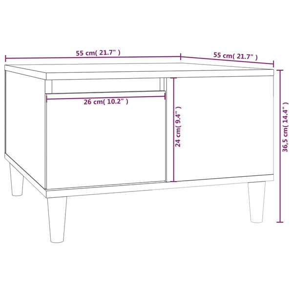 Schwarzer Couchtisch Energo 55x55x36,5cm (Holz)