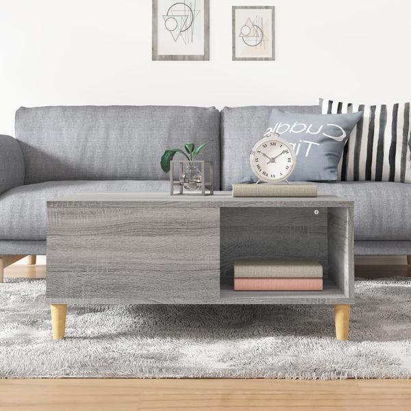 Grauer Couchtisch Avedica 80x80x36,5cm (Holz)