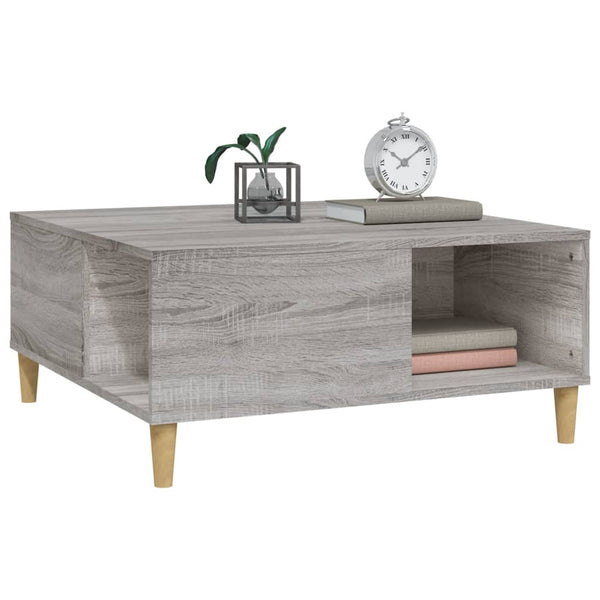 Grauer Couchtisch Avedica 80x80x36,5cm (Holz)