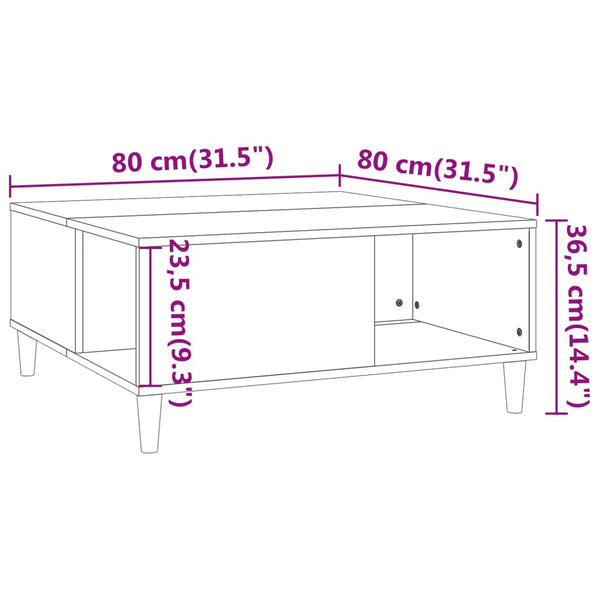 Grauer Couchtisch Avedica 80x80x36,5cm (Holz)