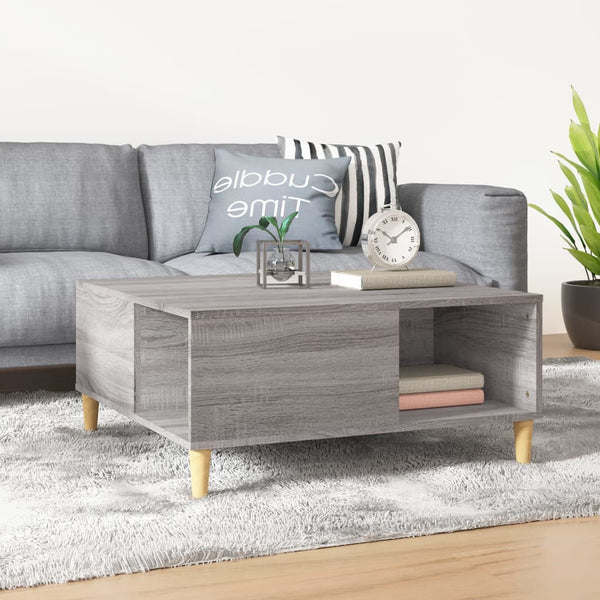 Grauer Couchtisch Avedica 80x80x36,5cm (Holz)
