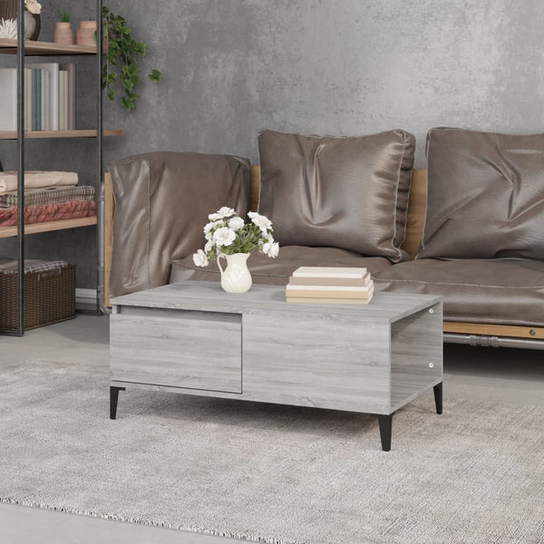 Grauer Couchtisch Shanelle 90x50x36,5cm (Holz)