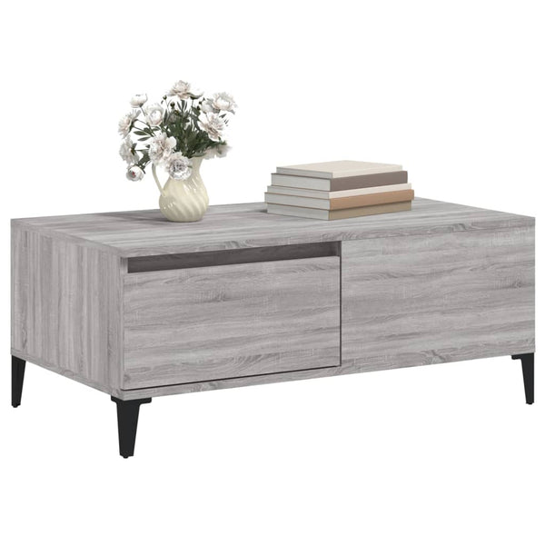 Grauer Couchtisch Shanelle 90x50x36,5cm (Holz)