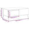 Grauer Couchtisch Shanelle 90x50x36,5cm (Holz)