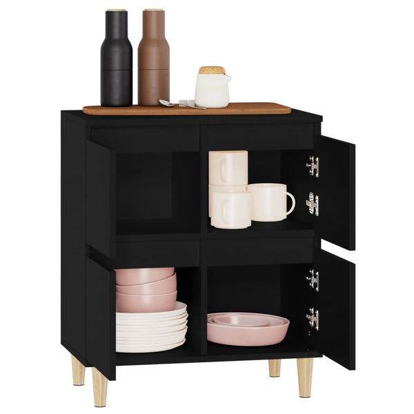 Schwarzes Sideboard Tristana 60x35x70cm (Holz)