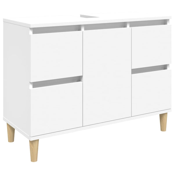 Weißer Waschtischunterschrank Josa 80x33x60cm (Holz)