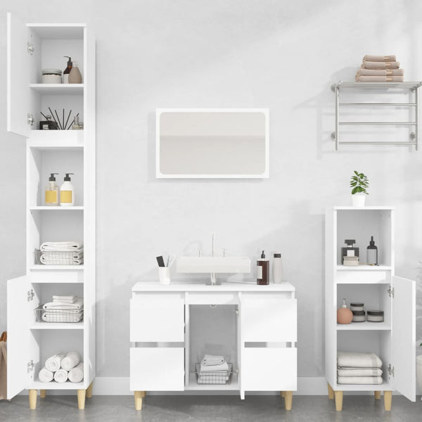 Weißer Waschtischunterschrank Josa 80x33x60cm (Holz)