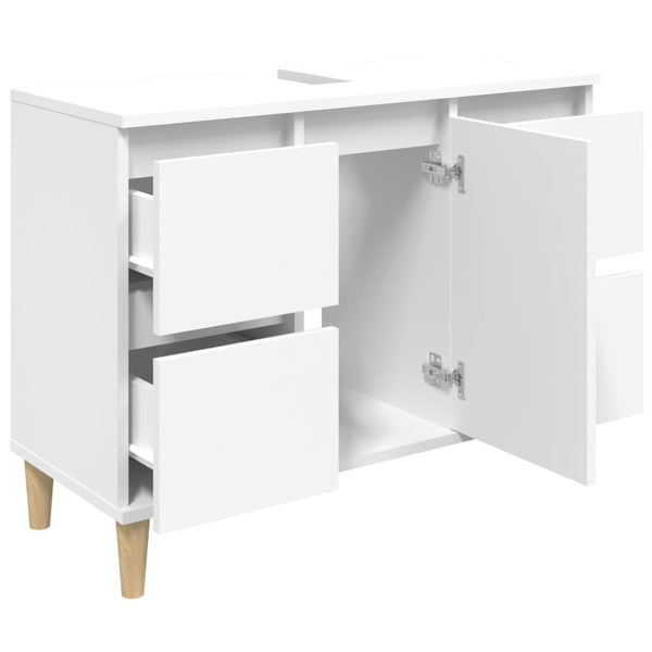 Weißer Waschtischunterschrank Josa 80x33x60cm (Holz)