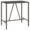 Brauner Bartisch Mihaili 110x70x110cm (mit Glasplatte, Polyrattan)