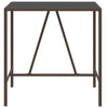 Brauner Bartisch Mihaili 110x70x110cm (mit Glasplatte, Polyrattan)