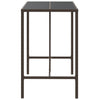 Brauner Bartisch Mihaili 110x70x110cm (mit Glasplatte, Polyrattan)