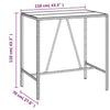 Brauner Bartisch Mihaili 110x70x110cm (mit Glasplatte, Polyrattan)