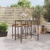 Brauner Bartisch Mihaili 110x70x110cm (mit Glasplatte, Polyrattan)