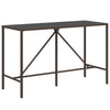 Brauner Bartisch Mihaili 180x70x110cm (mit Glasplatte Polyrattan)