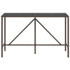 Brauner Bartisch Mihaili 180x70x110cm (mit Glasplatte Polyrattan)