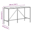 Brauner Bartisch Mihaili 180x70x110cm (mit Glasplatte Polyrattan)