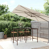Brauner Bartisch Mihaili 180x70x110cm (mit Glasplatte Polyrattan)