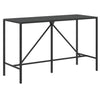 Schwarzer Stehtisch Mihaili 180x70x110cm (mit Glasplatte Polyrattan)