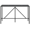 Schwarzer Stehtisch Mihaili 180x70x110cm (mit Glasplatte Polyrattan)