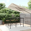 Schwarzer Stehtisch Mihaili 180x70x110cm (mit Glasplatte Polyrattan)