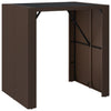 Brauner Bartisch Jenu 105x80x110cm (Polyrattan mit Glasplatte)