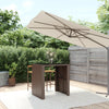 Brauner Bartisch Jenu 105x80x110cm (Polyrattan mit Glasplatte)