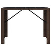 Brauner Bartisch Jenu 145x80x110cm (mit Glasplatte Polyrattan)