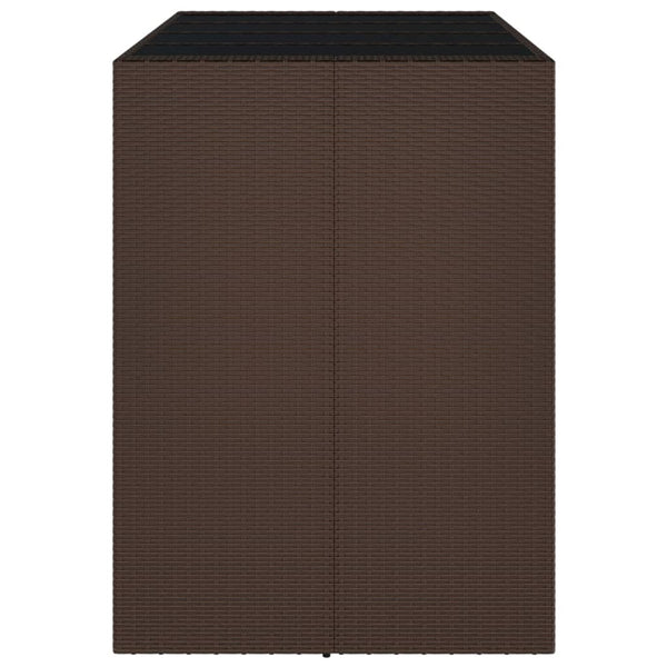Brauner Bartisch Jenu 145x80x110cm (mit Glasplatte Polyrattan)