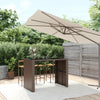 Brauner Bartisch Jenu 145x80x110cm (mit Glasplatte Polyrattan)