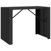 Schwarzer Bartisch Jenu 145x80x110cm (mit Glasplatte Polyrattan)