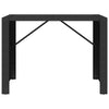 Schwarzer Bartisch Jenu 145x80x110cm (mit Glasplatte Polyrattan)