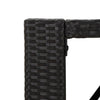 Schwarzer Bartisch Jenu 145x80x110cm (mit Glasplatte Polyrattan)