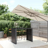 Schwarzer Bartisch Jenu 145x80x110cm (mit Glasplatte Polyrattan)