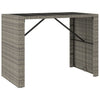 Grauer Bartisch Jenu 145x80x110cm (mit Glasplatte Polyrattan)