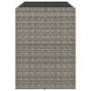 Grauer Bartisch Jenu 145x80x110cm (mit Glasplatte Polyrattan)