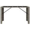 Grauer Bartisch Jenu 185x80x110cm (mit Glasplatte, Polyrattan)