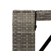 Grauer Bartisch Jenu 185x80x110cm (mit Glasplatte, Polyrattan)