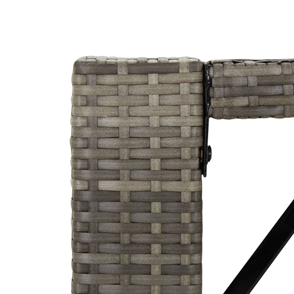 Grauer Bartisch Jenu 185x80x110cm (mit Glasplatte, Polyrattan)