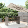 Grauer Bartisch Jenu 185x80x110cm (mit Glasplatte, Polyrattan)