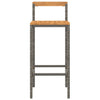 Graue Barhocker Aigul (2er Set Akazienholz und Polyrattan)
