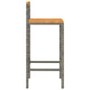 Graue Barhocker Aigul (2er Set Akazienholz und Polyrattan)