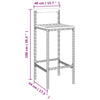 Graue Barhocker Aigul (2er Set Akazienholz und Polyrattan)