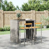 Graue Barhocker Aigul (2er Set Akazienholz und Polyrattan)