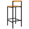 Schwarzer Barhocker Aigul (4 Stk. Akazienholz und Polyrattan)