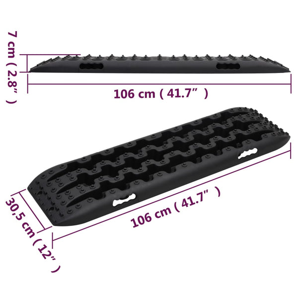 Schwarze Antirutschmatte Siretul 106x30,5x7cm (2 Stück Nylon)
