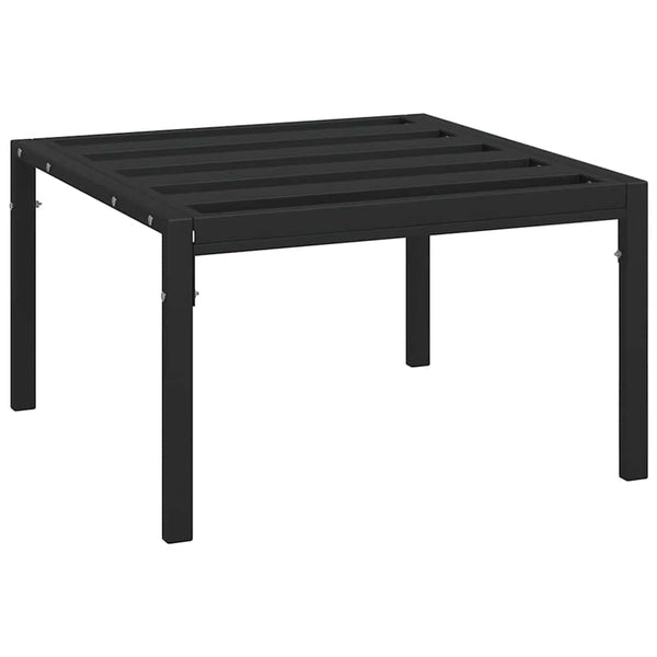 Schwarzer Garten-Sofatisch Lurena 60x60x35cm (Stahl)